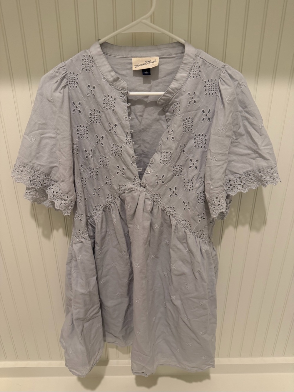 Universal Thread Grey Eyelet Babydoll Dress
